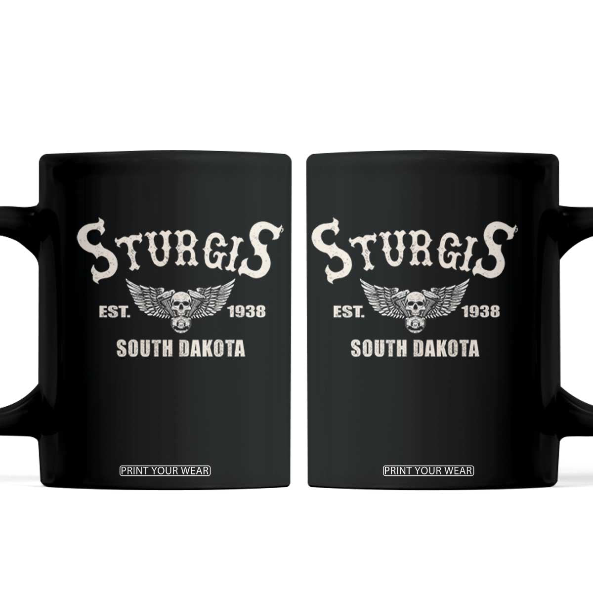 Sturgis South Dakota Est 1938 Motorcycle Biker Skull Coffee Mug