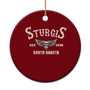 Sturgis South Dakota Est 1938 Motorcycle Biker Skull Ceramic Ornament
