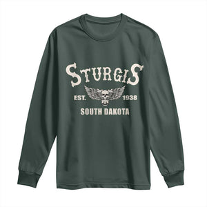 Sturgis South Dakota Est 1938 Motorcycle Biker Skull Long Sleeve Shirt
