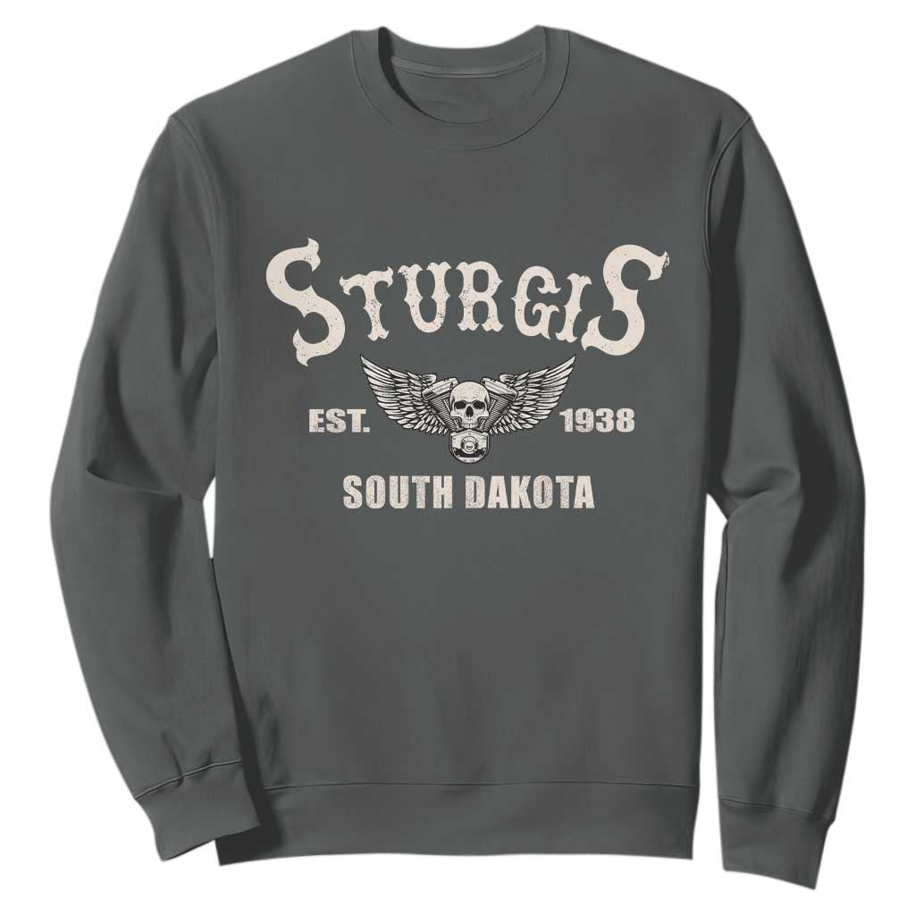 Sturgis South Dakota Est 1938 Motorcycle Biker Skull Sweatshirt