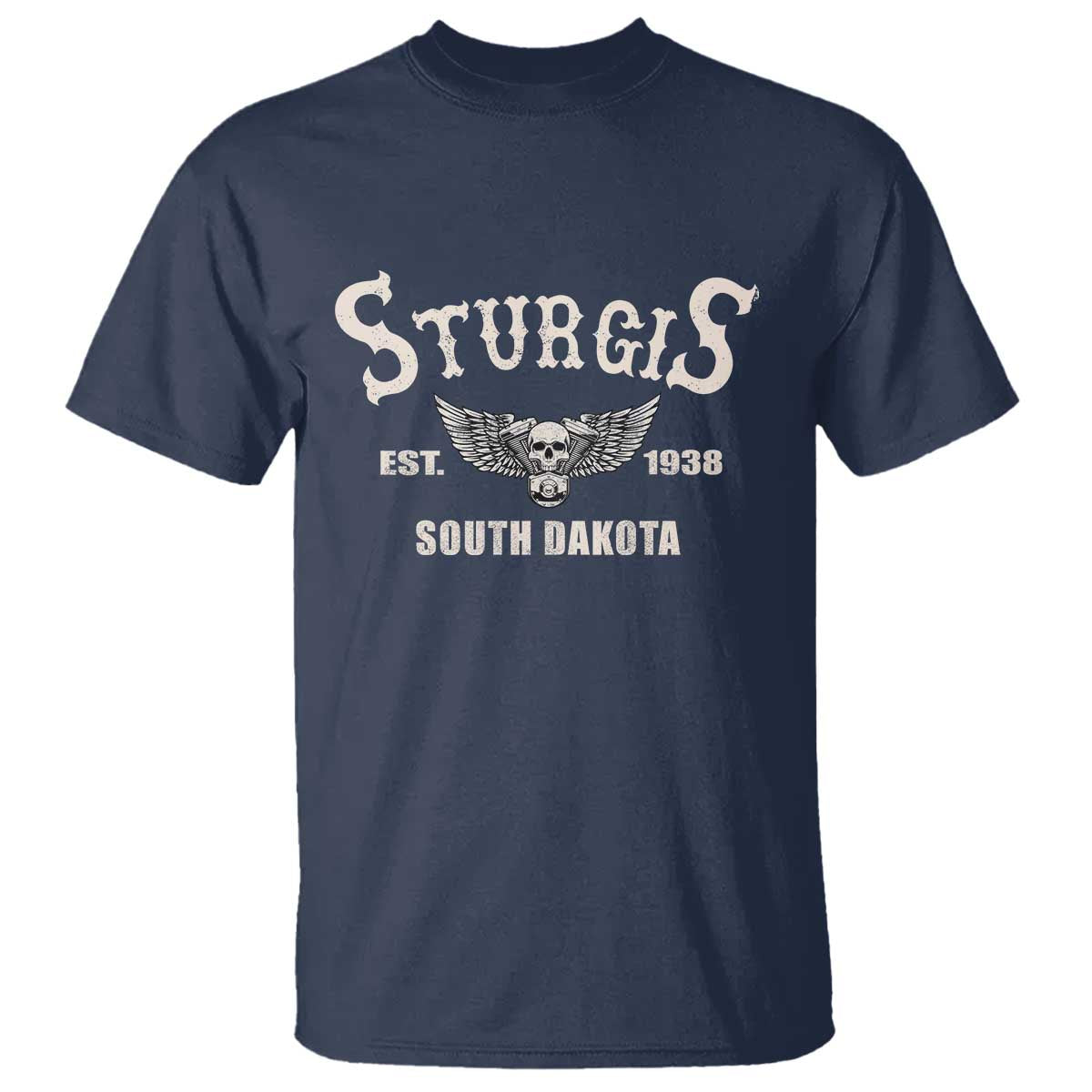 Sturgis South Dakota Est 1938 Motorcycle Biker Skull T Shirt