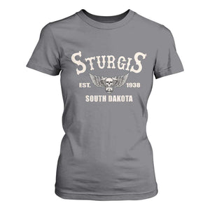 Sturgis South Dakota Est 1938 Motorcycle Biker Skull T Shirt For Women