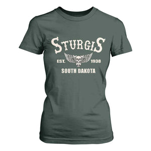 Sturgis South Dakota Est 1938 Motorcycle Biker Skull T Shirt For Women