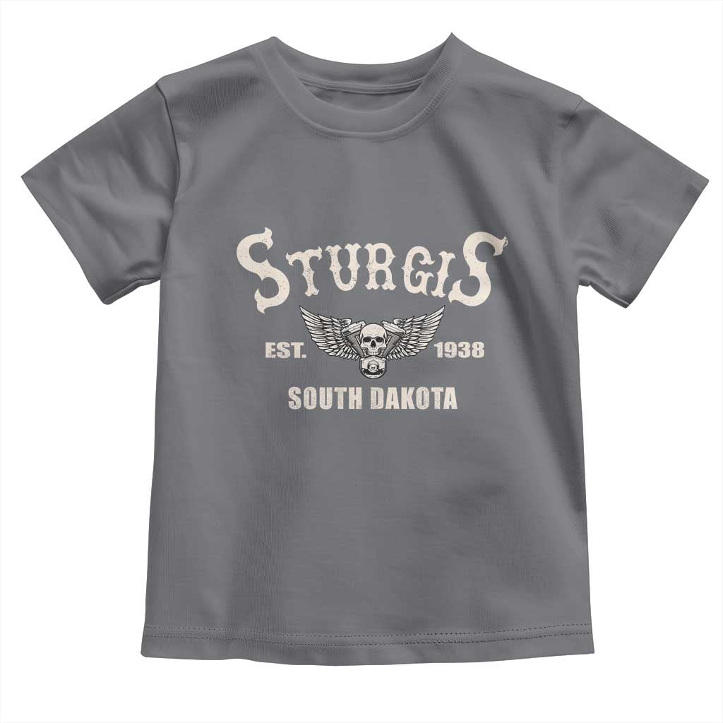 Sturgis South Dakota Est 1938 Motorcycle Biker Skull Toddler T Shirt