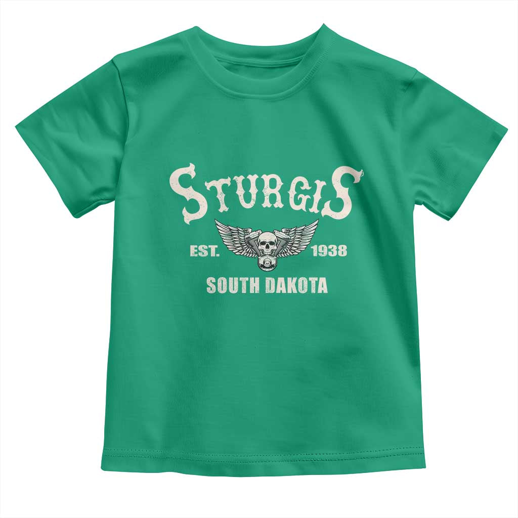 Sturgis South Dakota Est 1938 Motorcycle Biker Skull Toddler T Shirt