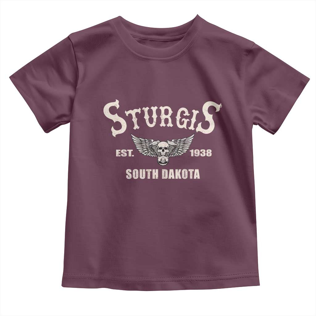 Sturgis South Dakota Est 1938 Motorcycle Biker Skull Toddler T Shirt