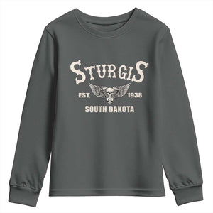 Sturgis South Dakota Est 1938 Motorcycle Biker Skull Youth Sweatshirt