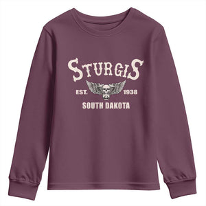 Sturgis South Dakota Est 1938 Motorcycle Biker Skull Youth Sweatshirt