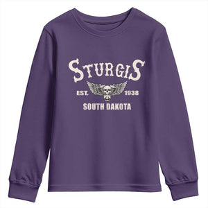Sturgis South Dakota Est 1938 Motorcycle Biker Skull Youth Sweatshirt