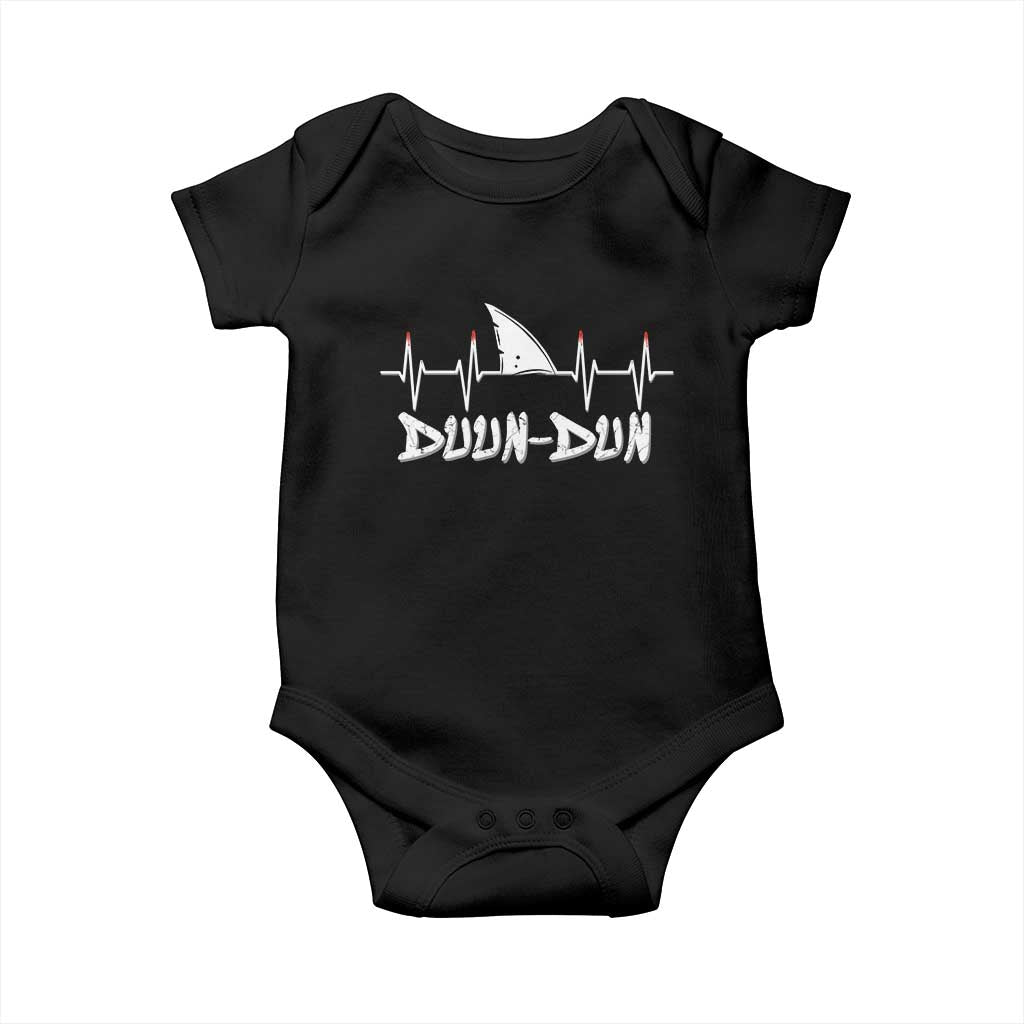 Funny Shark Heartbeat EKG Dunn Ocean Wildlife Baby Onesie TS11 Black Print Your Wear