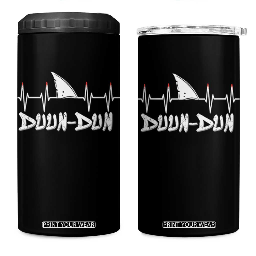 Funny Shark Heartbeat EKG Dunn Ocean Wildlife 4 in 1 Can Cooler Tumbler TS11 One Size: 16 oz Black Print Your Wear