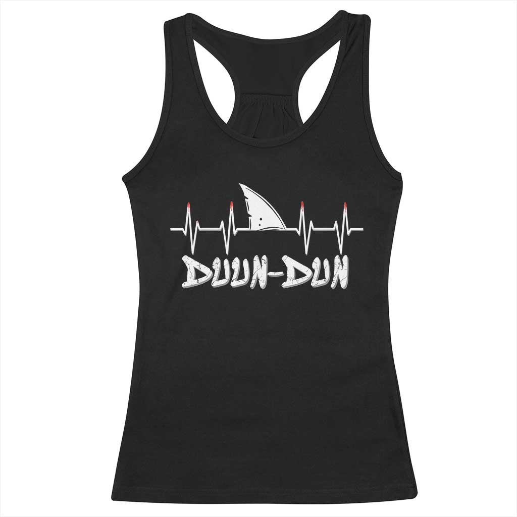 Funny Shark Heartbeat EKG Dunn Ocean Wildlife Racerback Tank Top TS11 Black Print Your Wear