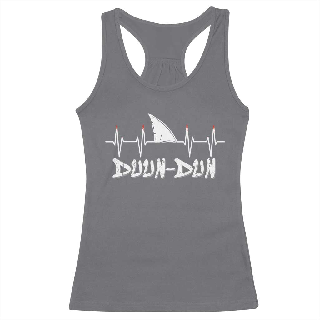 Funny Shark Heartbeat EKG Dunn Ocean Wildlife Racerback Tank Top TS11 Charcoal Print Your Wear