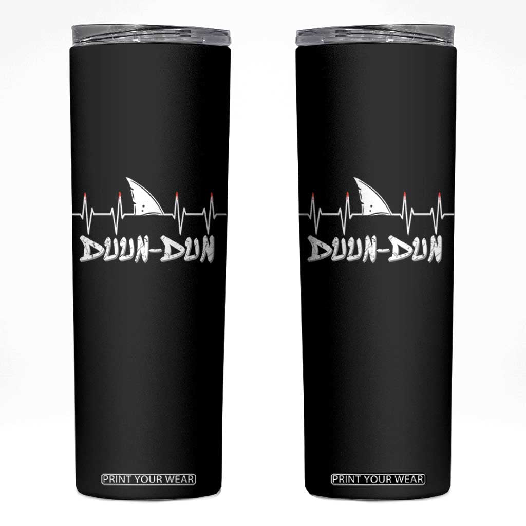 Funny Shark Heartbeat EKG Dunn Ocean Wildlife Skinny Tumbler TS11 Black Print Your Wear