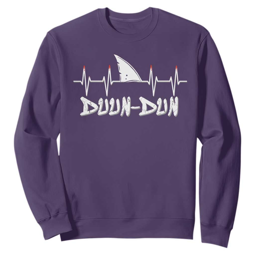 Funny Shark Heartbeat EKG Dunn Ocean Wildlife Sweatshirt TS11 Purple Print Your Wear