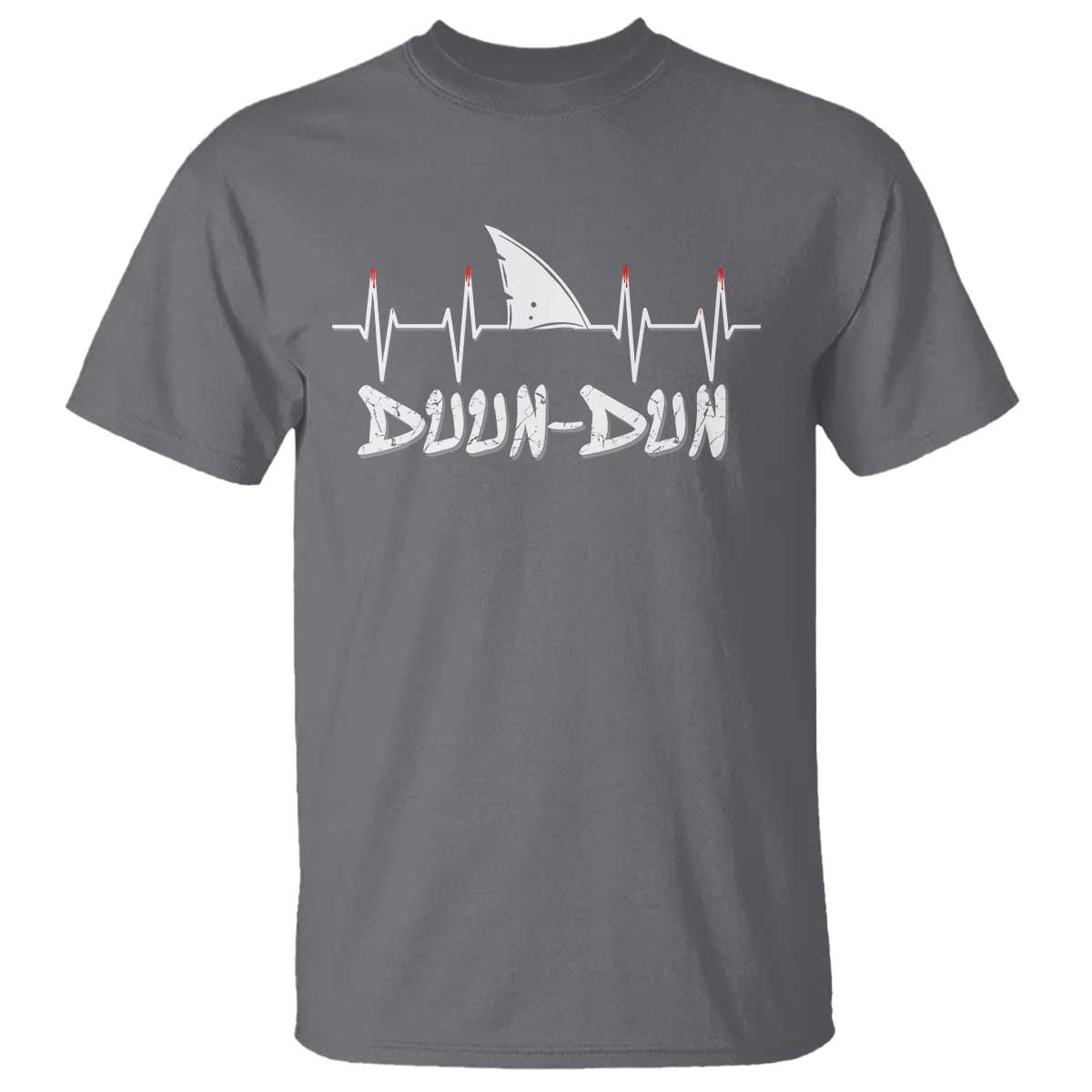 Funny Shark Heartbeat EKG Dunn Ocean Wildlife T Shirt TS11 Charcoal Print Your Wear