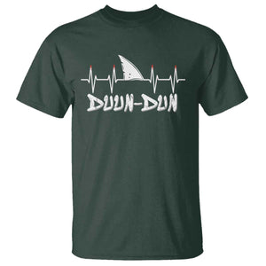 Funny Shark Heartbeat EKG Dunn Ocean Wildlife T Shirt TS11 Dark Forest Green Print Your Wear