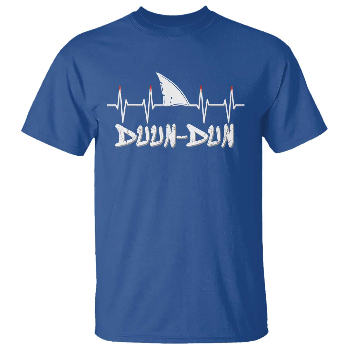 Funny Shark Heartbeat EKG Dunn Ocean Wildlife T Shirt TS11 Royal Blue Print Your Wear