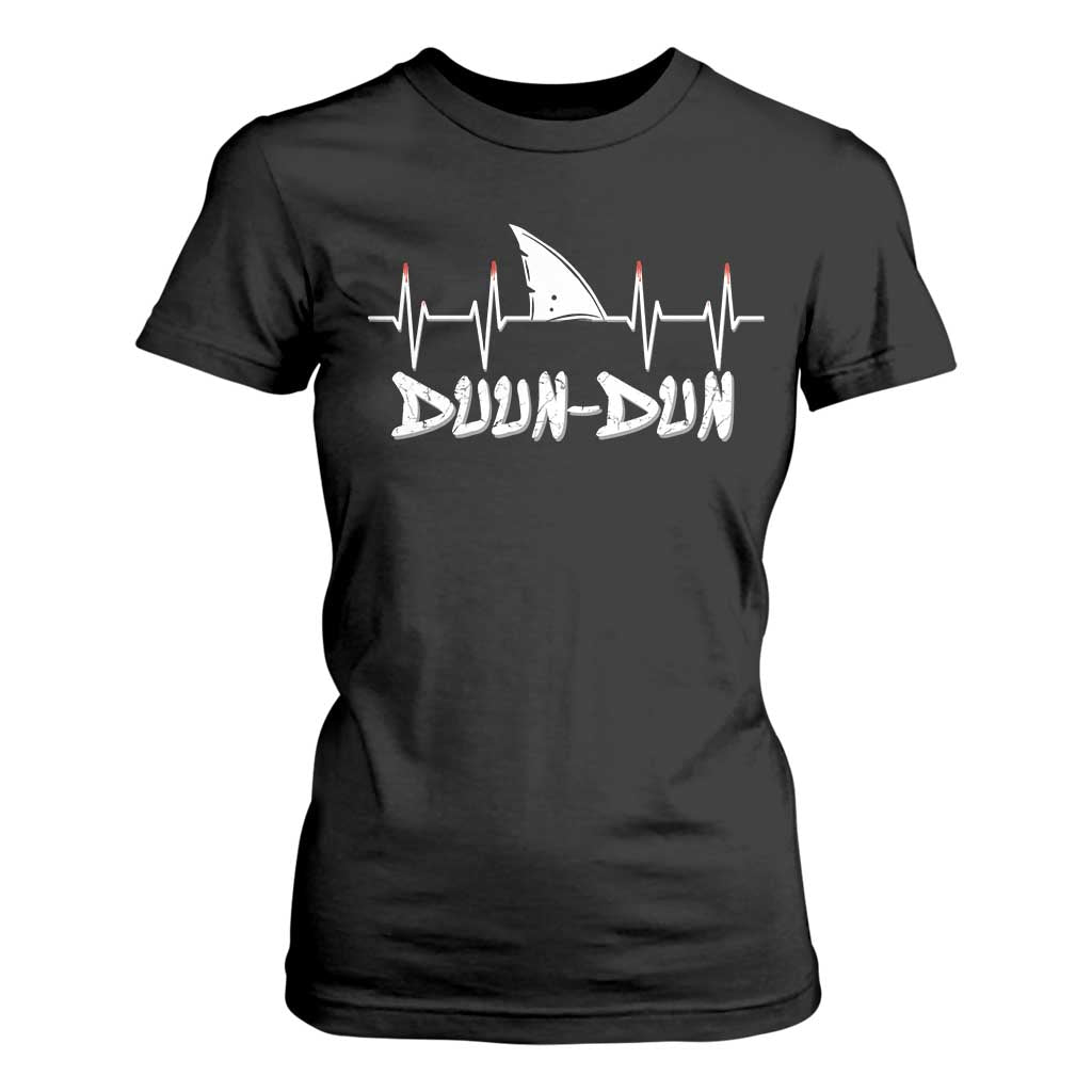 Funny Shark Heartbeat EKG Dunn Ocean Wildlife T Shirt For Women TS11 Black Print Your Wear