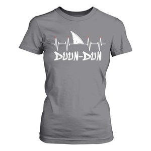 Funny Shark Heartbeat EKG Dunn Ocean Wildlife T Shirt For Women TS11 Charcoal Print Your Wear