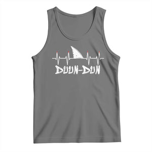 Funny Shark Heartbeat EKG Dunn Ocean Wildlife Tank Top TS11 Black Heather Print Your Wear