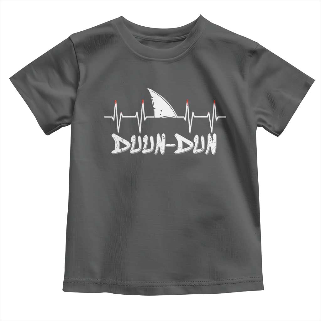 Funny Shark Heartbeat EKG Dunn Ocean Wildlife Toddler T Shirt TS11 Dark Heather Print Your Wear