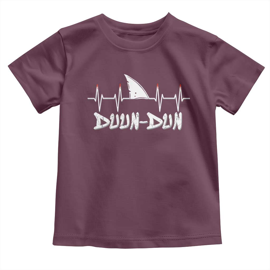 Funny Shark Heartbeat EKG Dunn Ocean Wildlife Toddler T Shirt TS11 Maroon Print Your Wear