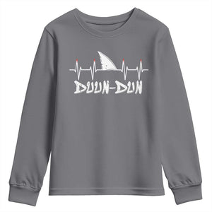 Funny Shark Heartbeat EKG Dunn Ocean Wildlife Youth Sweatshirt TS11 Charcoal Print Your Wear