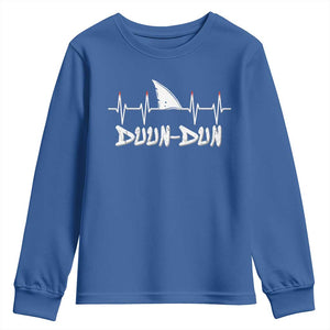 Funny Shark Heartbeat EKG Dunn Ocean Wildlife Youth Sweatshirt TS11 Royal Blue Print Your Wear