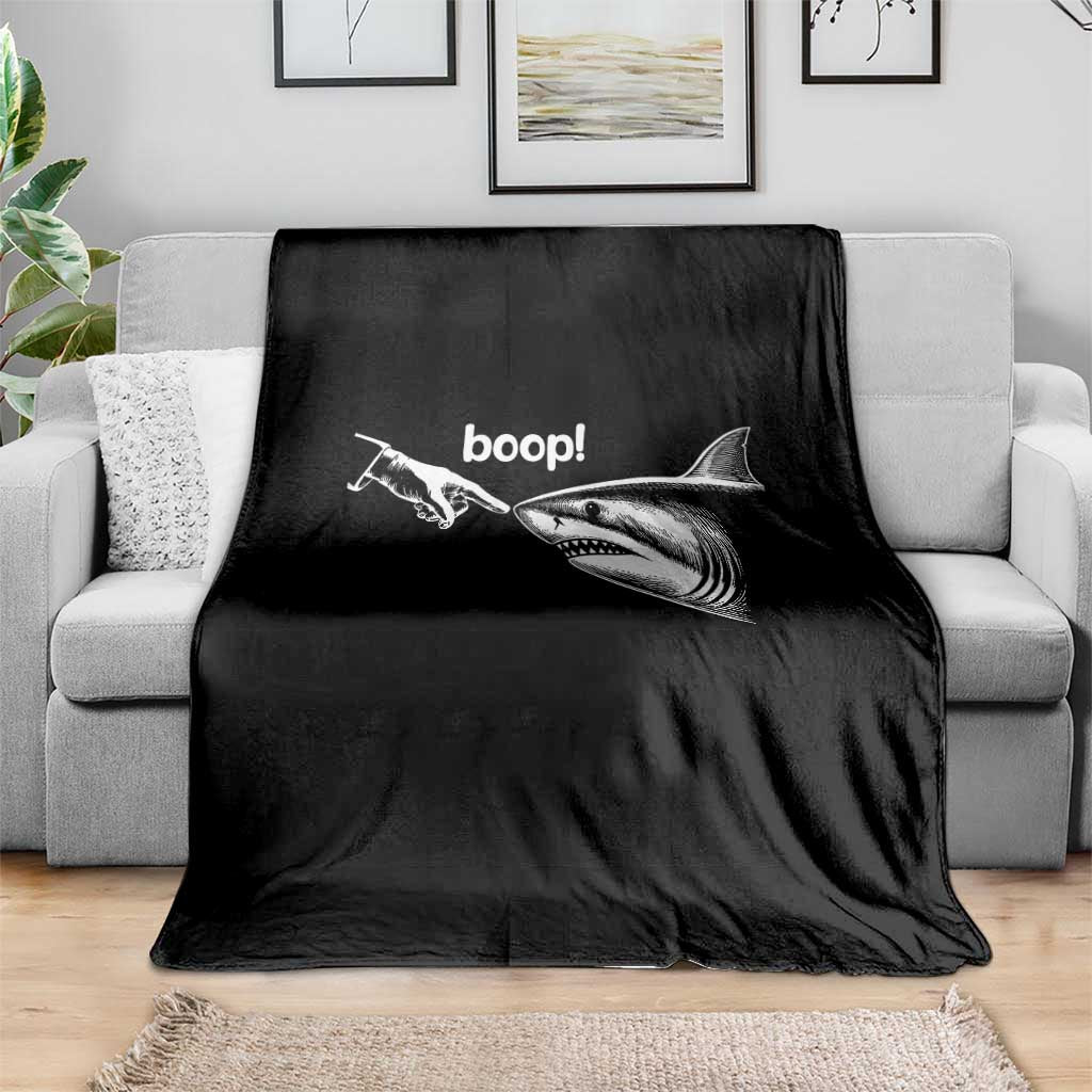 Boop Shark Meme Throw Blanket Funny Nose Touch Shark Lovers Ocean Life TS11 Print Your Wear