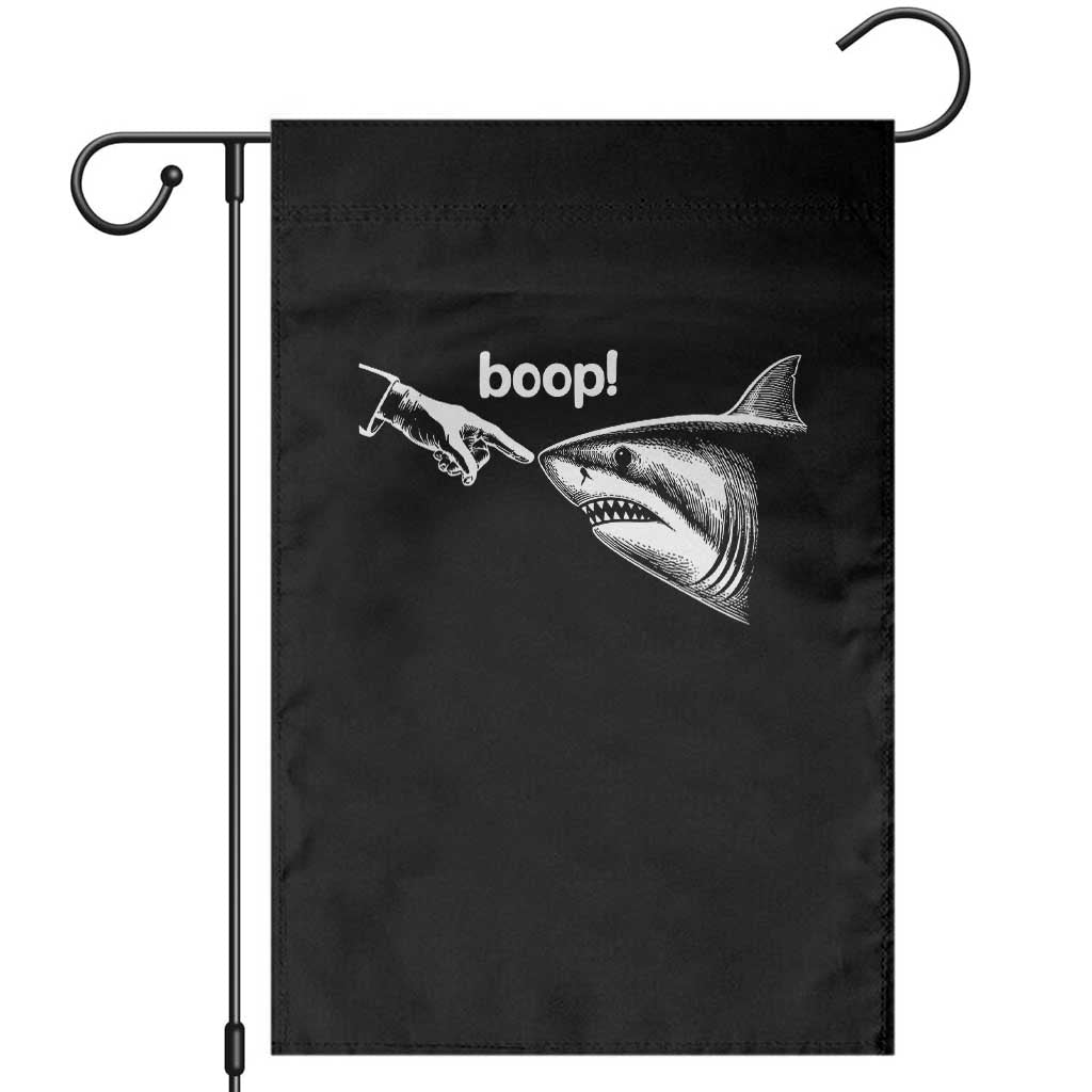 Boop Shark Meme Garden Flag Funny Nose Touch Shark Lovers Ocean Life TS11 Black Print Your Wear