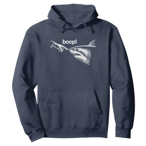 Boop Shark Meme Hoodie Funny Nose Touch Shark Lovers Ocean Life TS11 Navy Print Your Wear