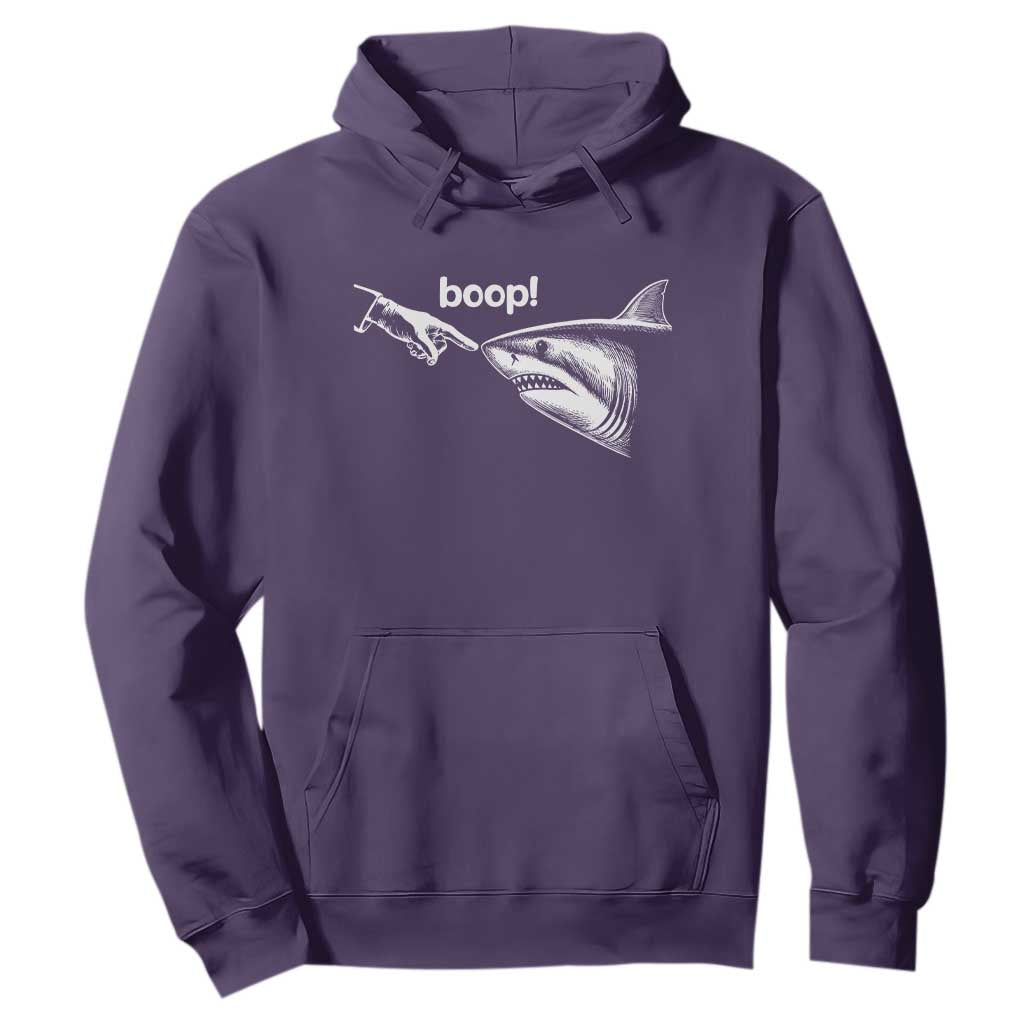 Boop Shark Meme Hoodie Funny Nose Touch Shark Lovers Ocean Life TS11 Purple Print Your Wear