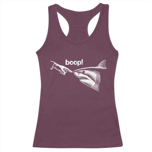 Boop Shark Meme Racerback Tank Top Funny Nose Touch Shark Lovers Ocean Life TS11 Maroon Print Your Wear