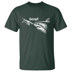 Boop Shark Meme T Shirt Funny Nose Touch Shark Lovers Ocean Life TS11 Dark Forest Green Print Your Wear