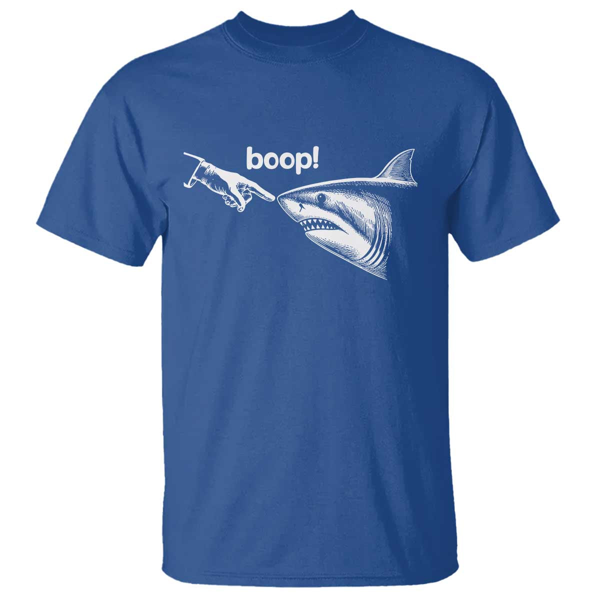 Boop Shark Meme T Shirt Funny Nose Touch Shark Lovers Ocean Life TS11 Royal Blue Print Your Wear