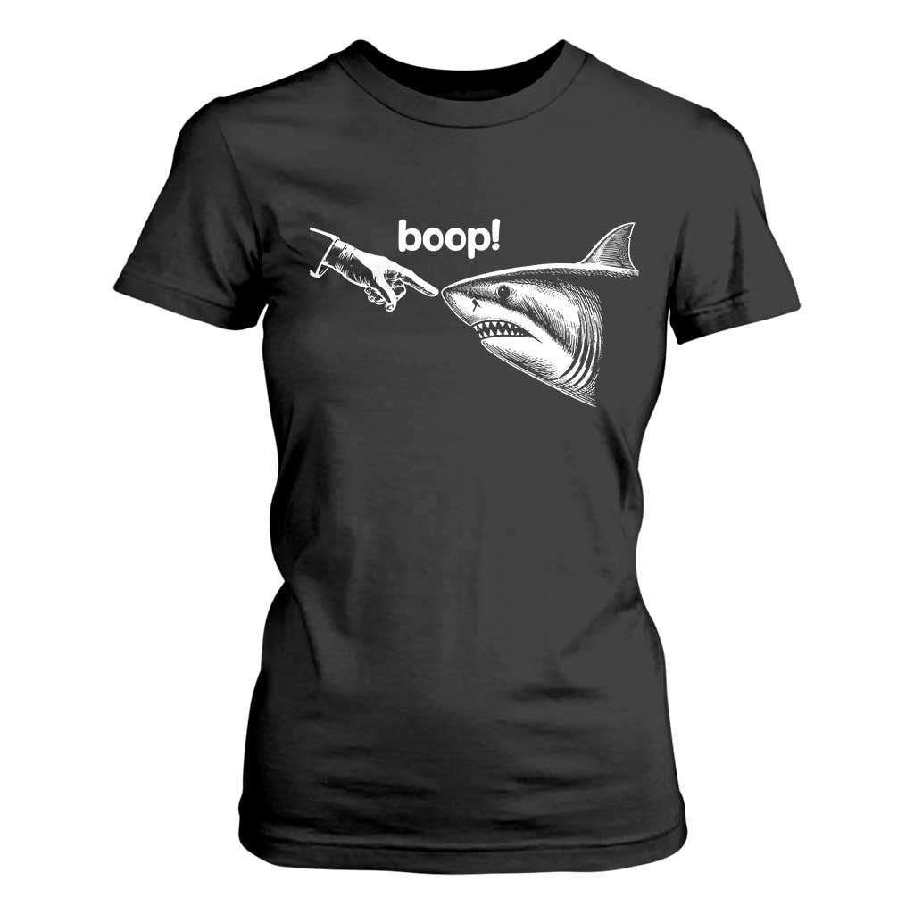 Boop Shark Meme T Shirt For Women Funny Nose Touch Shark Lovers Ocean Life TS11 Black Print Your Wear