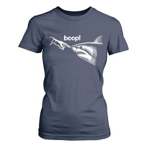 Boop Shark Meme T Shirt For Women Funny Nose Touch Shark Lovers Ocean Life TS11 Navy Print Your Wear