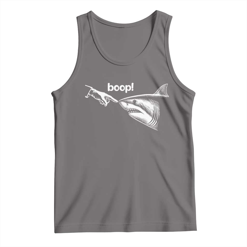 Boop Shark Meme Tank Top Funny Nose Touch Shark Lovers Ocean Life TS11 Deep Heather Print Your Wear