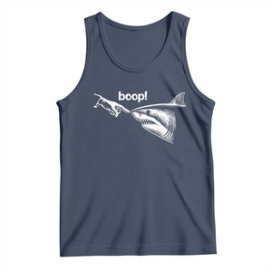 Boop Shark Meme Tank Top Funny Nose Touch Shark Lovers Ocean Life TS11 Navy Print Your Wear