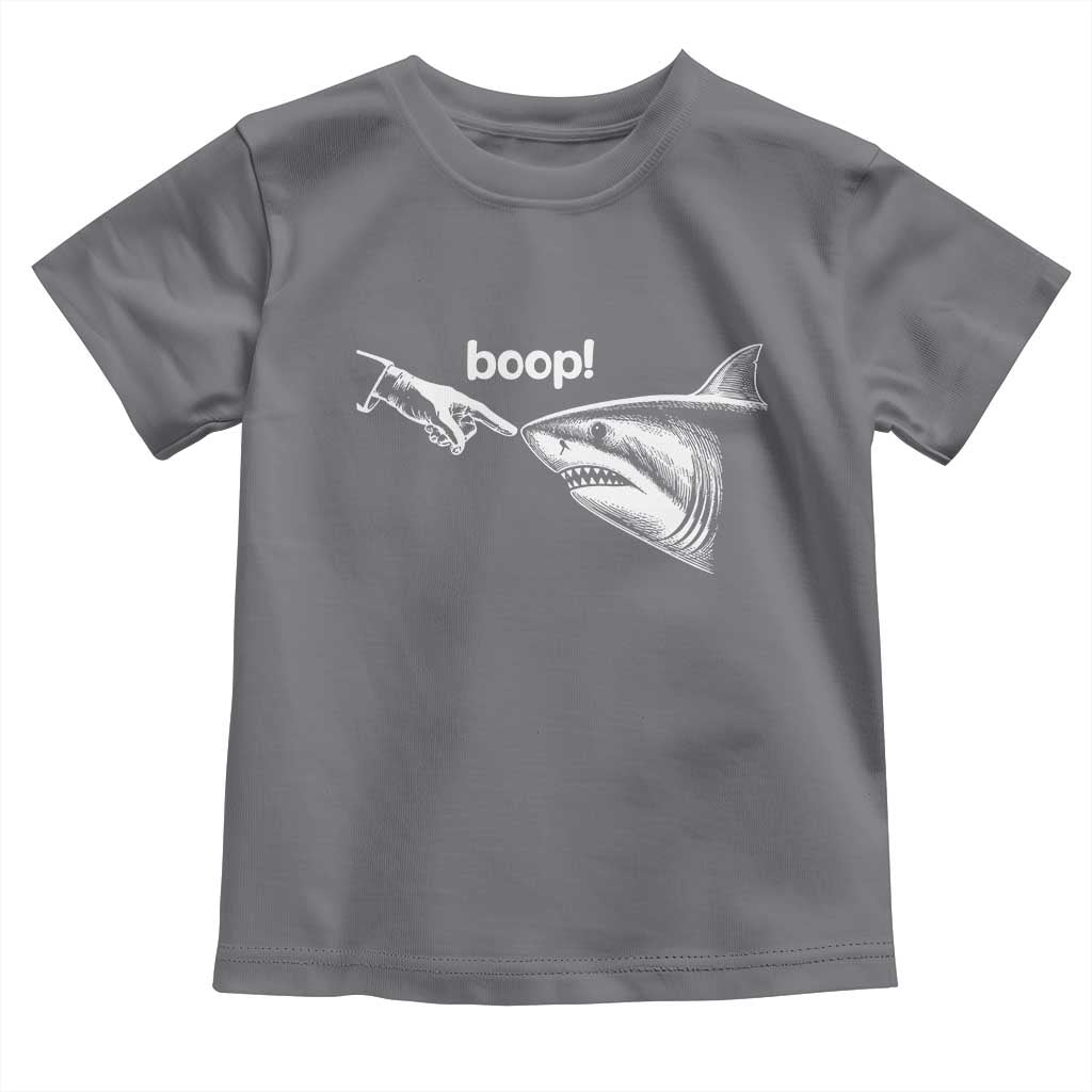 Boop Shark Meme Toddler T Shirt Funny Nose Touch Shark Lovers Ocean Life TS11 Charcoal Print Your Wear