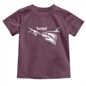 Boop Shark Meme Toddler T Shirt Funny Nose Touch Shark Lovers Ocean Life TS11 Maroon Print Your Wear