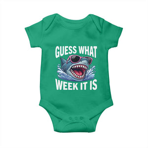 Funny Shark Guess What Week It Is Baby Onesie Shark Awareness Support Ocean Summer TS11 Irish Green Print Your Wear