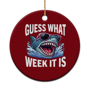 Funny Shark Guess What Week It Is Ceramic Ornament Shark Awareness Support Ocean Summer TS11 1pc Red Print Your Wear