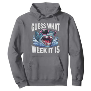Funny Shark Guess What Week It Is Hoodie Shark Awareness Support Ocean Summer TS11 Charcoal Print Your Wear