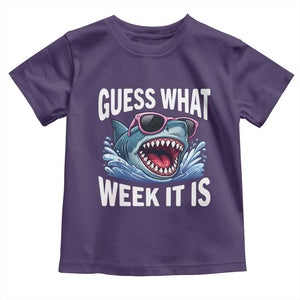 Funny Shark Guess What Week It Is Toddler T Shirt Shark Awareness Support Ocean Summer TS11 Purple Print Your Wear