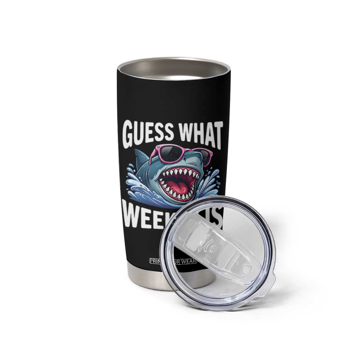 Funny Shark Guess What Week It Is Tumbler Cup Shark Awareness Support Ocean Summer TS11 Print Your Wear