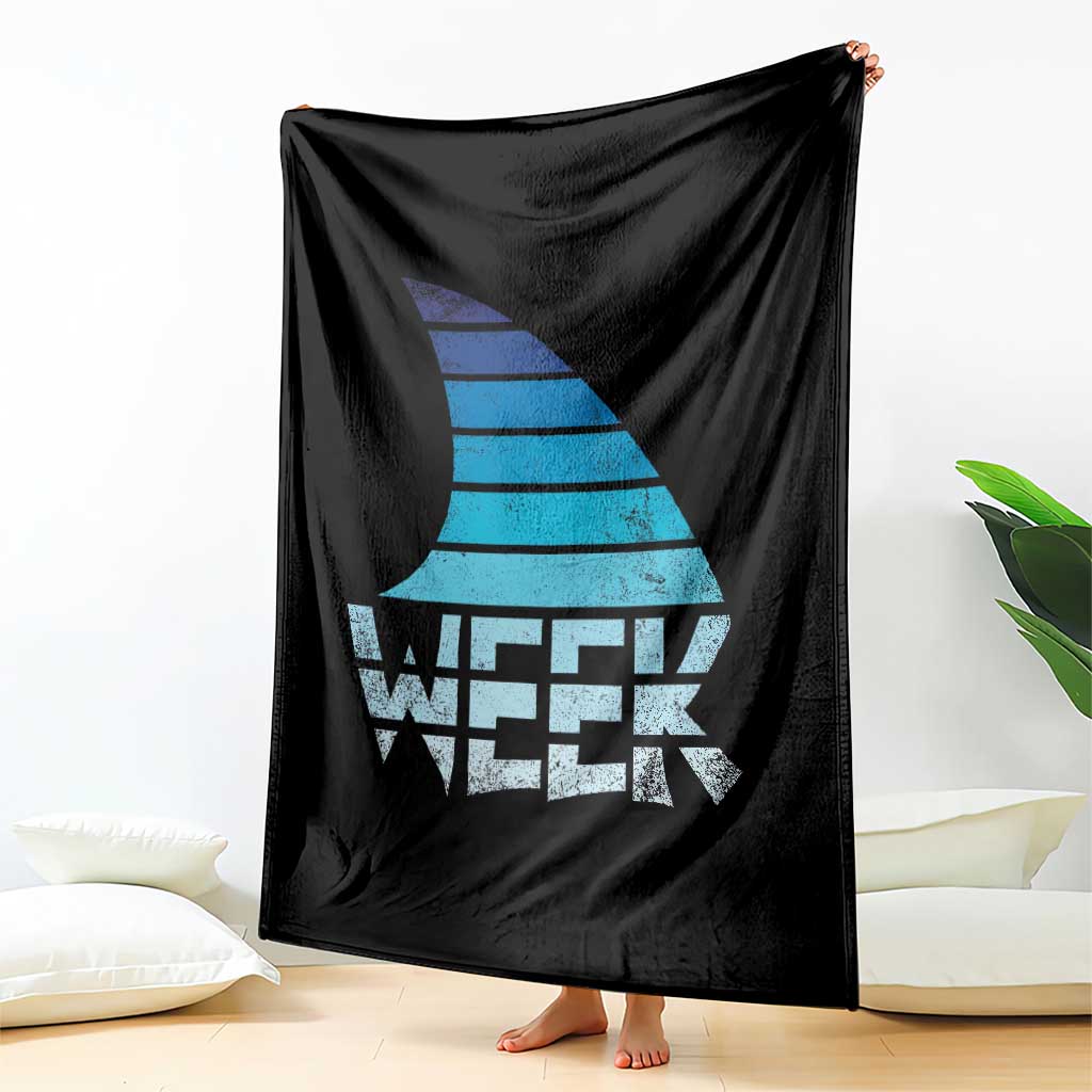 Funny Shark Fin Week Retro Ocean Wildlife Vintage Throw Blanket TS11 Print Your Wear