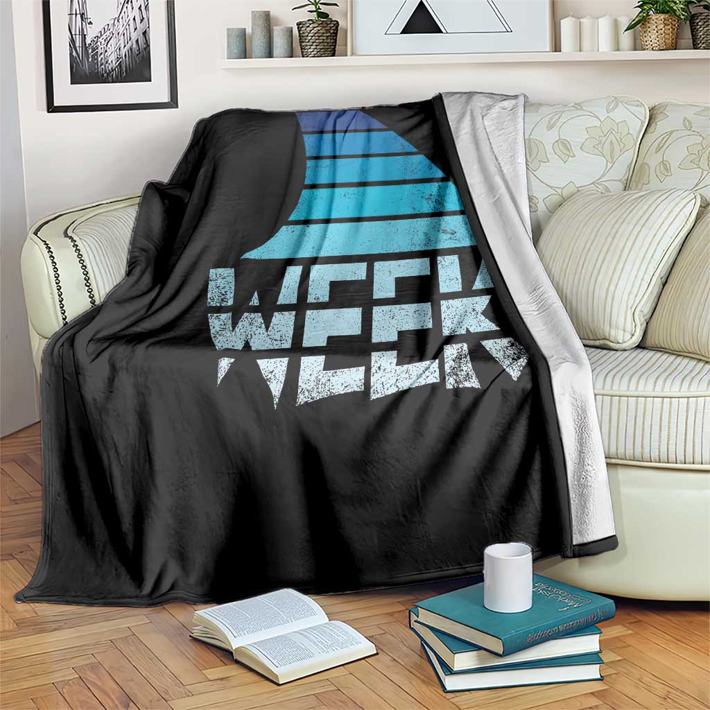Funny Shark Fin Week Retro Ocean Wildlife Vintage Throw Blanket TS11 Print Your Wear