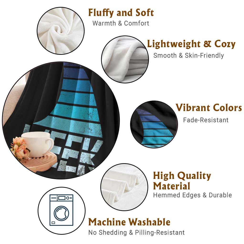 Funny Shark Fin Week Retro Ocean Wildlife Vintage Throw Blanket TS11 Print Your Wear